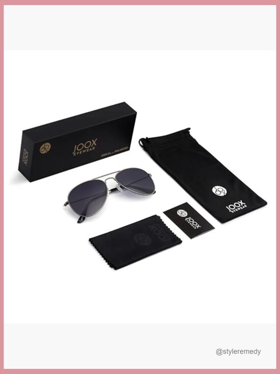 Polarized Aviator Sunglasses with Metal Frame and UV400 Protection